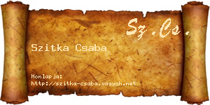 Szitka Csaba névjegykártya