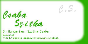 csaba szitka business card